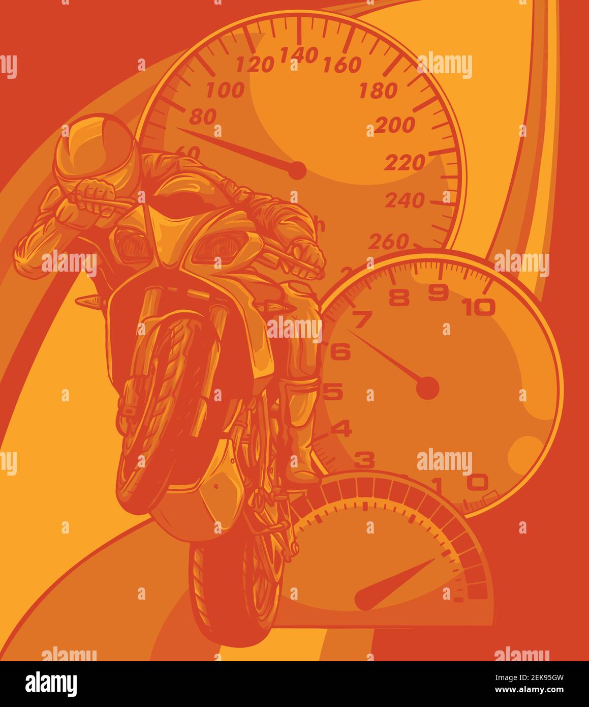 Motard, vecteur abstrait. Courses de moto sur route Illustration de Vecteur