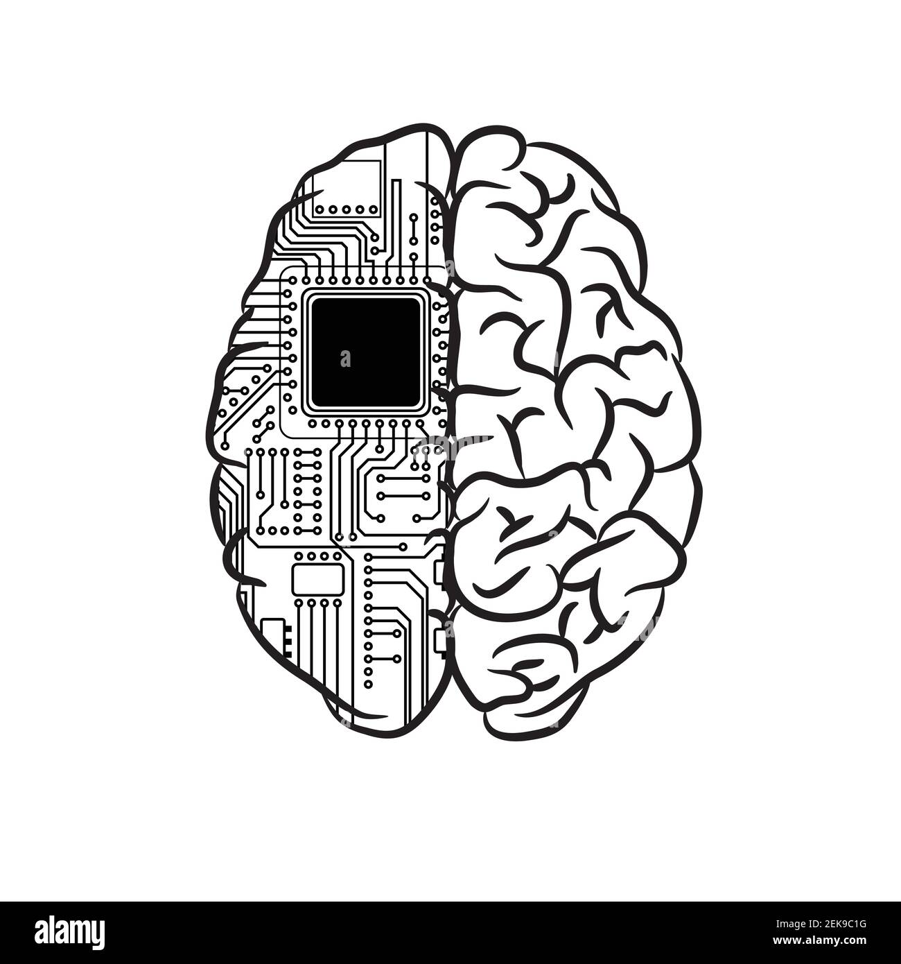 Demi-fond de microscheme du cerveau Illustration de Vecteur