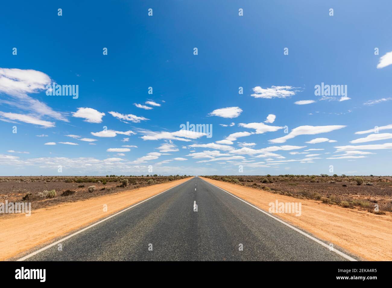 Australie, Australie méridionale, plaine de Nullarbor, Eyre Highway dans le désert Banque D'Images