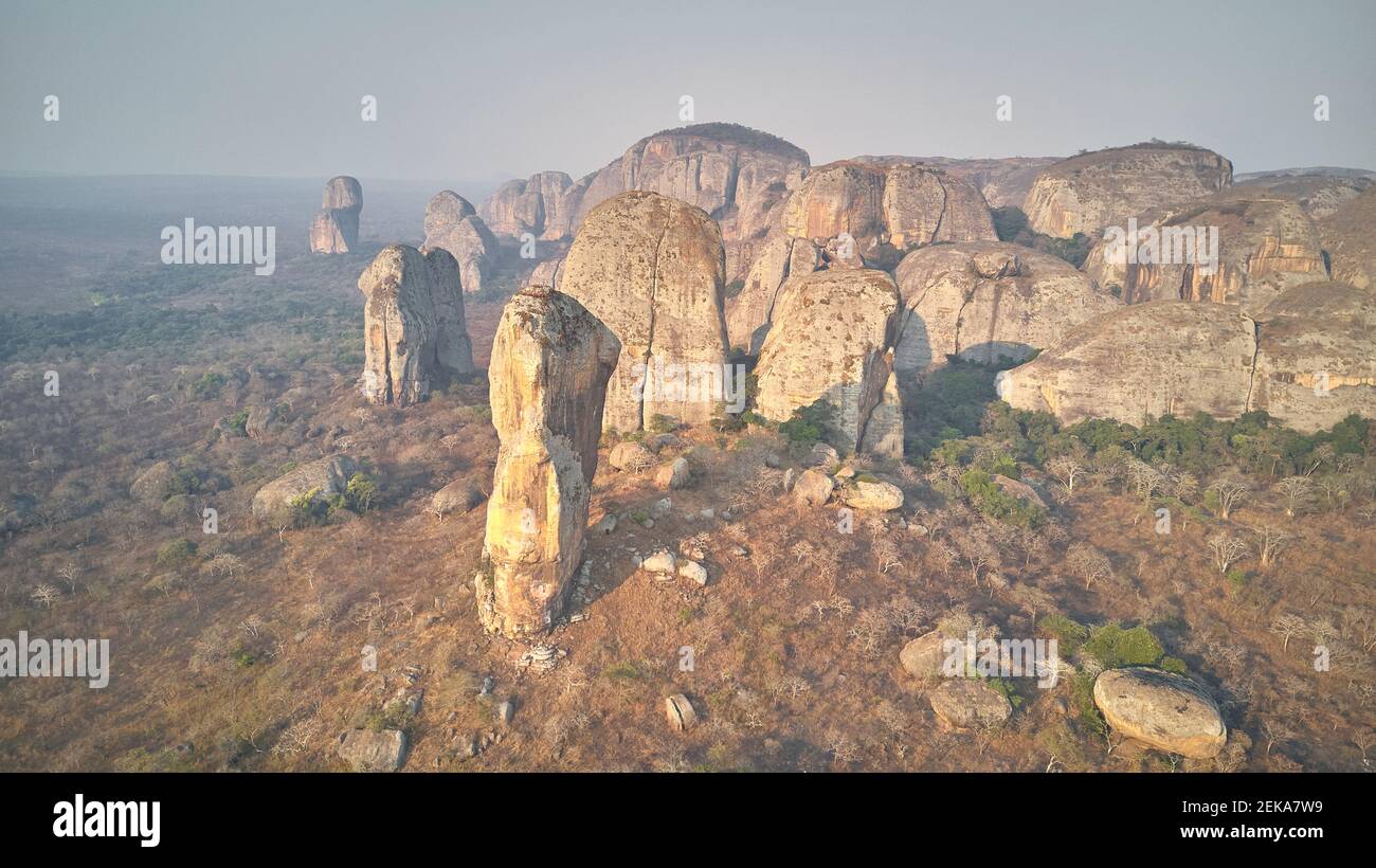 Vue aérienne de Pedras Negras en Angola Banque D'Images