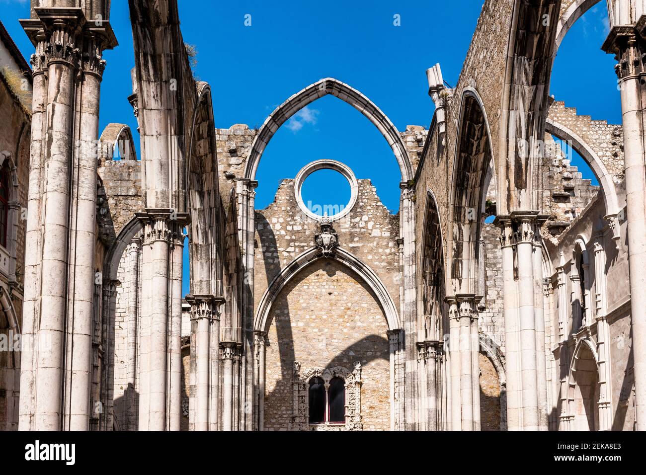 Portugal, Lisbonne, ruines du couvent de Carmo Banque D'Images