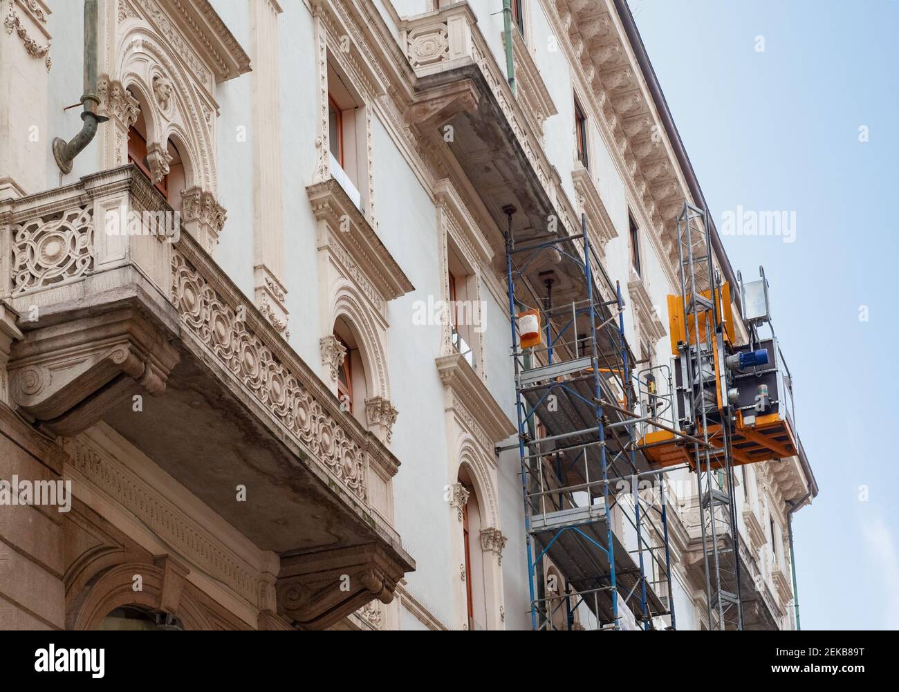 nettoyage et restauration de la façade d'un bâtiment Banque D'Images