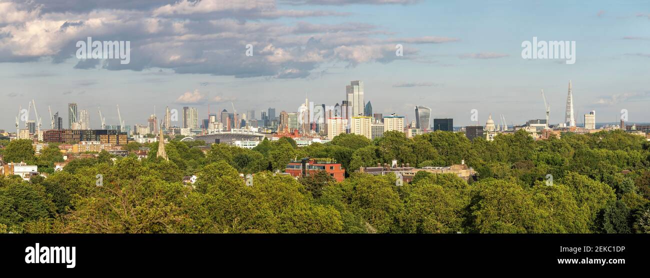 Royaume-Uni, Angleterre, Londres, vue de la ville depuis le parc Primrose Hill Banque D'Images