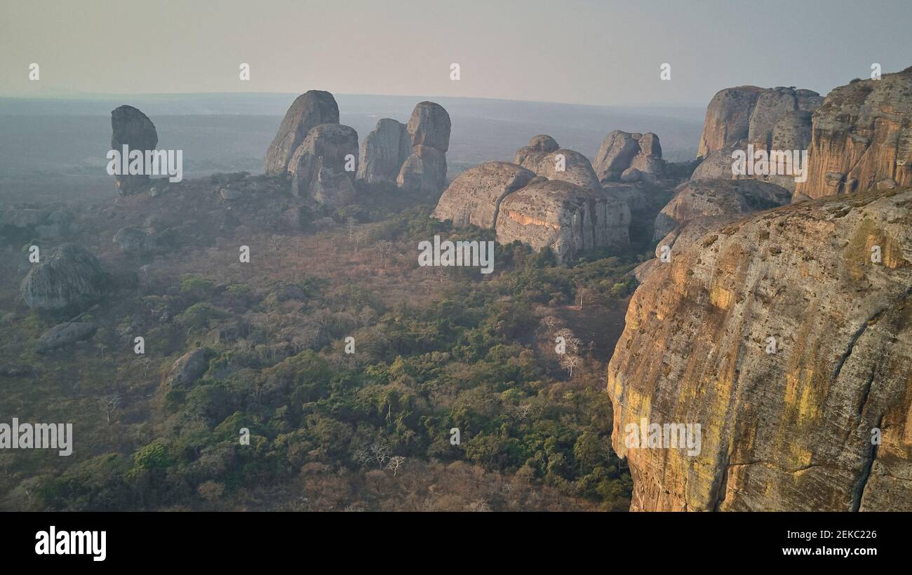 Vue aérienne de Pedras Negras en Angola Banque D'Images