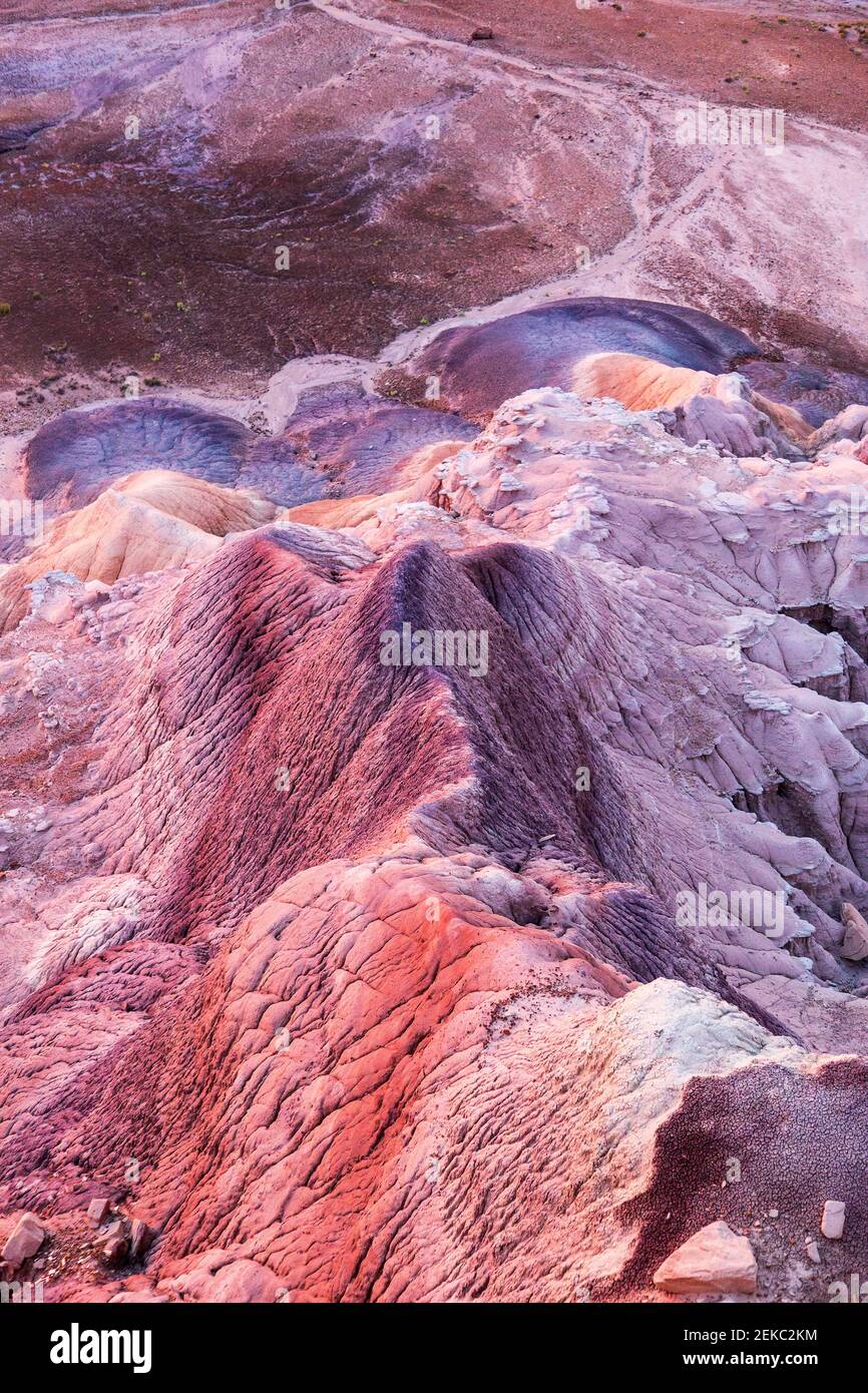 Photo plein format de la formation rocheuse au parc national de Petrified Forest, Arizona, États-Unis Banque D'Images