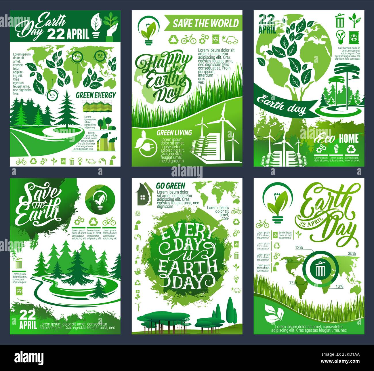 Bannière écologique Earth Day du concept Save Planet and Go Green ...