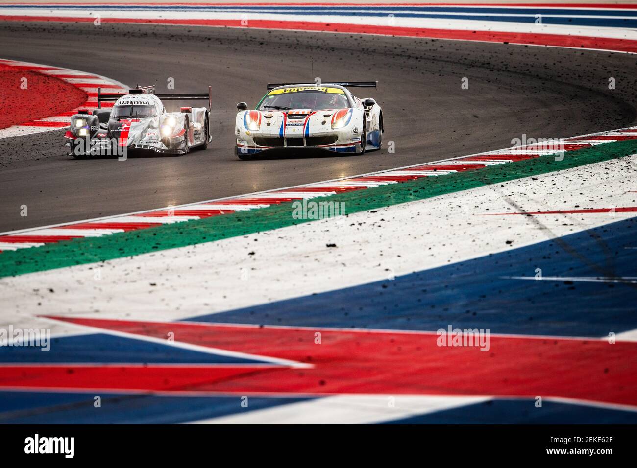 01 SENNA Bruno (BRA), MENEZES Gustavo (etats-unis), OTAN Norman (fra), Rebellion R13 Gibson team Rebellion Racing, 70 ISHIKAWA Motoaki (jpn), BERETTA Olivier (mco), COOLZZINO Kei (jpn), Ferrari 488 GTE EVO team MR Racing, action pendant le Lone Hours of the Americas, le Mans circuit 2020 heures du Mans, 6 Cinquième tour de la saison 2020 du Championnat du monde d'endurance de la FIA du 21 au 23 février à Austin, Etats-Unis - photo Antonin Vincent / DPPI Banque D'Images
