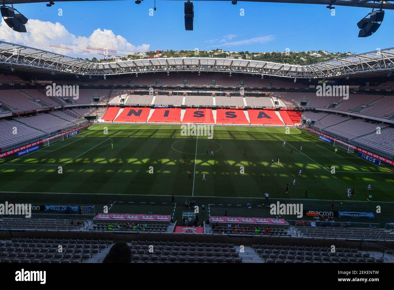 Stade vide à l'OGC Nice vs Lens - Ligue 1 à Nice, France, le 23 août 2020. (Photo de Lionel Urman/Sipa USA) Banque D'Images