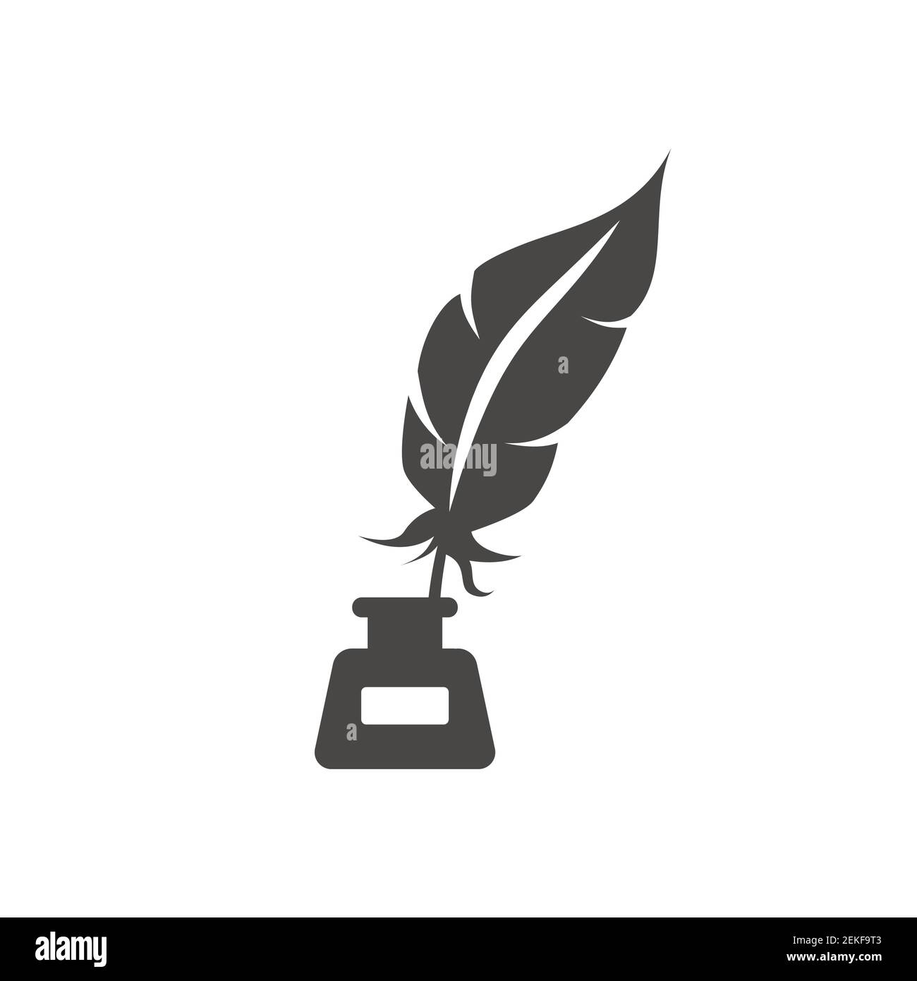 Stylo à encre noire avec icône vectorielle infilée. Plume avec symbole de  bouteille d'encre ou de puits Image Vectorielle Stock - Alamy
