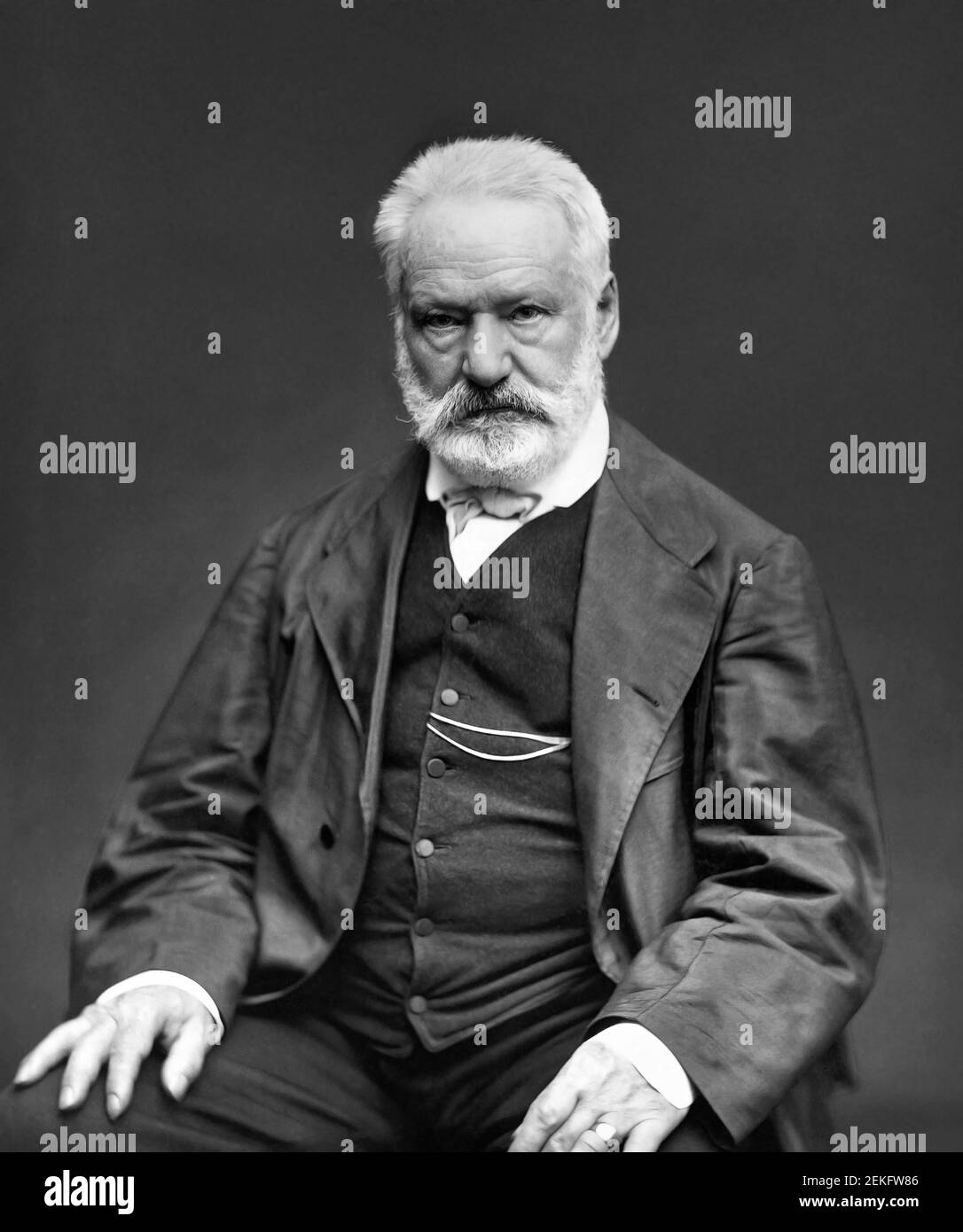 Victor Hugo. Portrait du poète, romancier et dramaturge français Victor Marie Hugo (1802-1885). Photo de Étienne Carjat, 1876 Banque D'Images