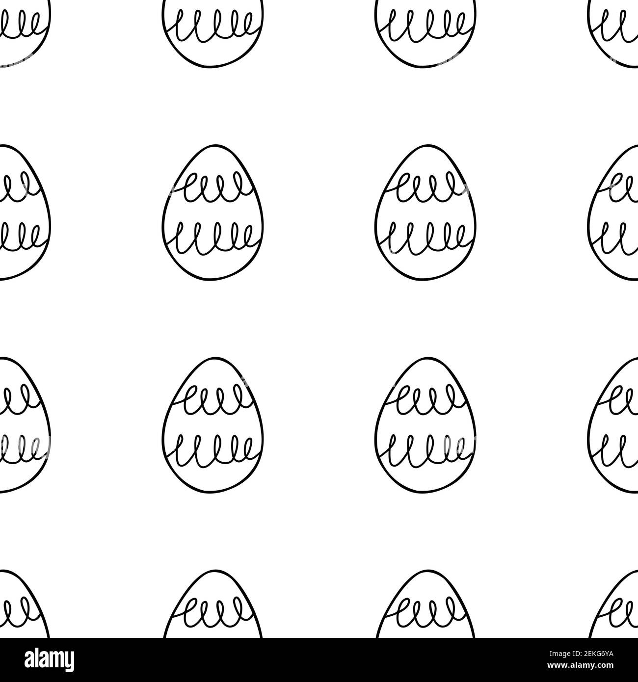 Motif sans couture tiré à la main sur l'illustration des œufs de Pâques. Isolé sur un fond blanc. Illustration de Vecteur