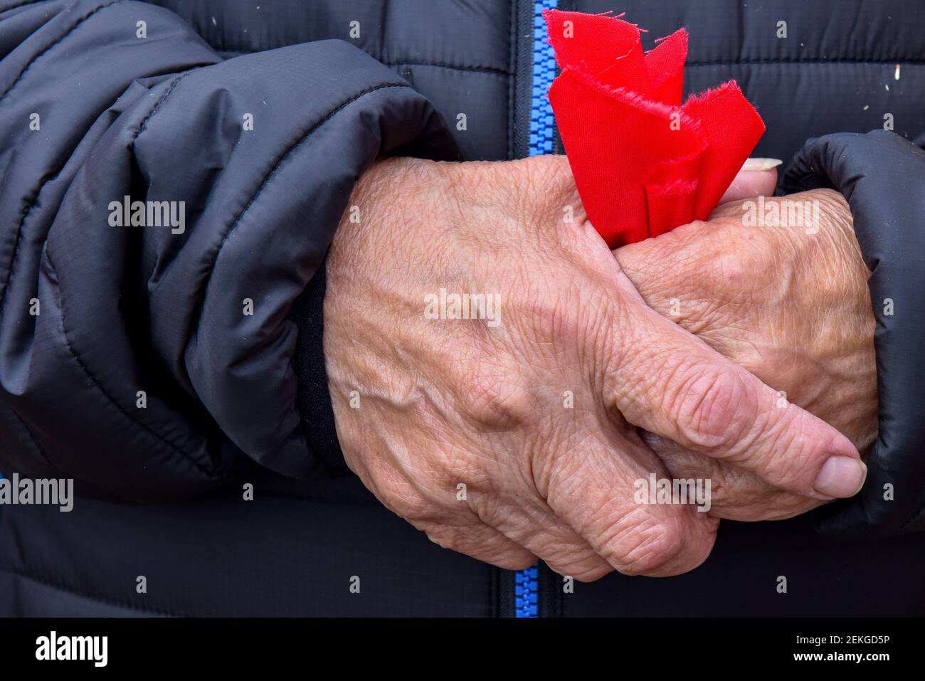 Les pensionnats autochtones survivantes lors d'une cérémonie sur l'île de fort George en hommage aux anciens élèves qui y ont passé une partie de leurs études, Baie James, Nord du Québec, Canada Banque D'Images