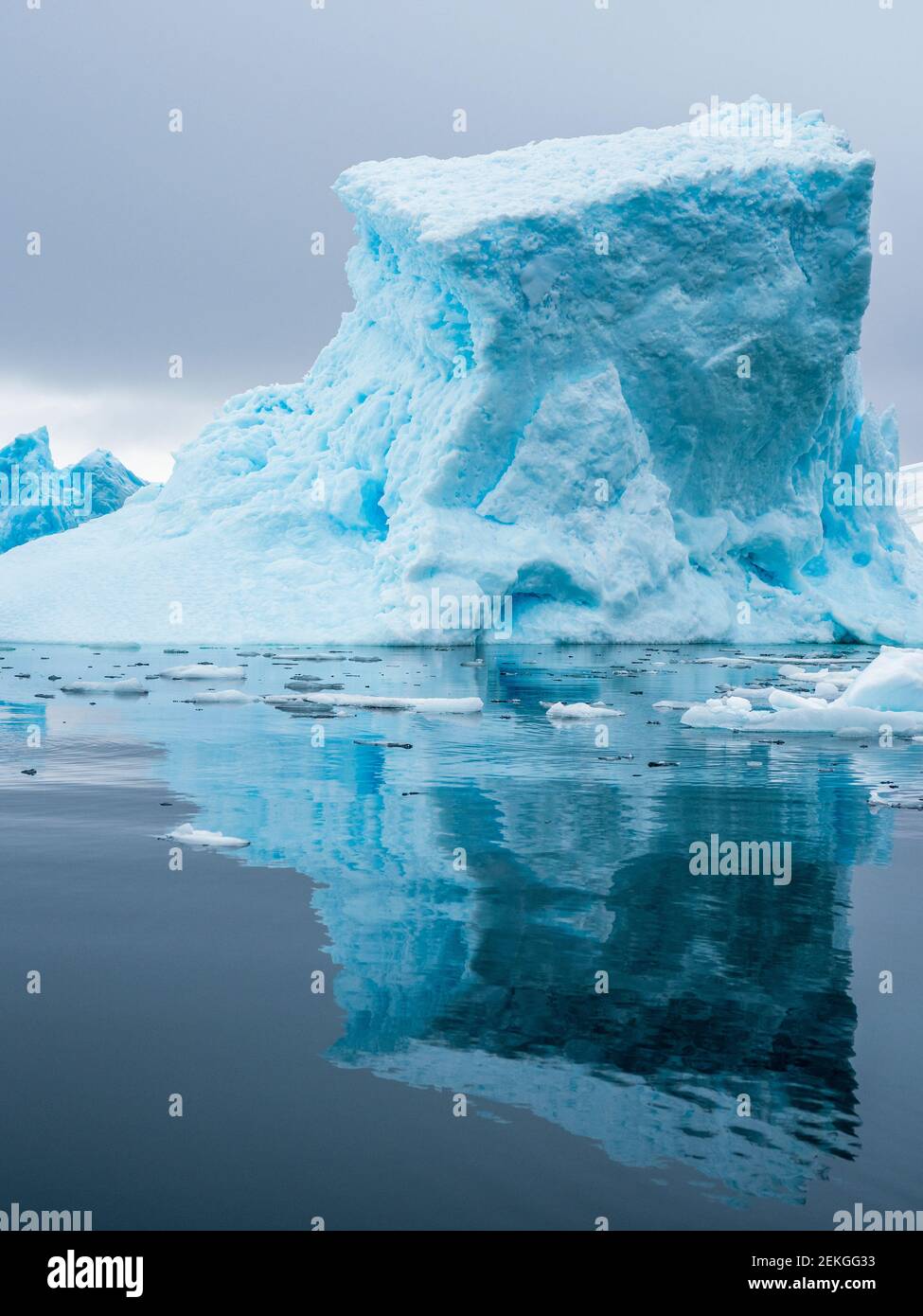 Paysage avec iceberg, Îles de la pêche, Antarctique Banque D'Images