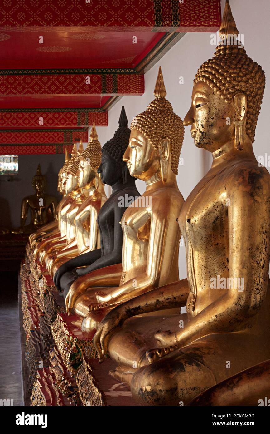 Wat Pho, le Temple du Bouddha couché Banque D'Images