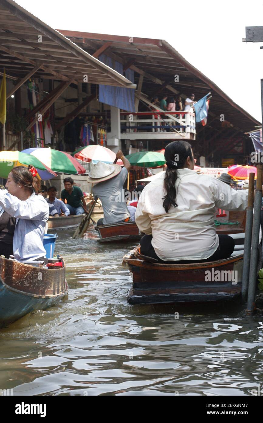 Marché flottant de Bangkok Banque D'Images