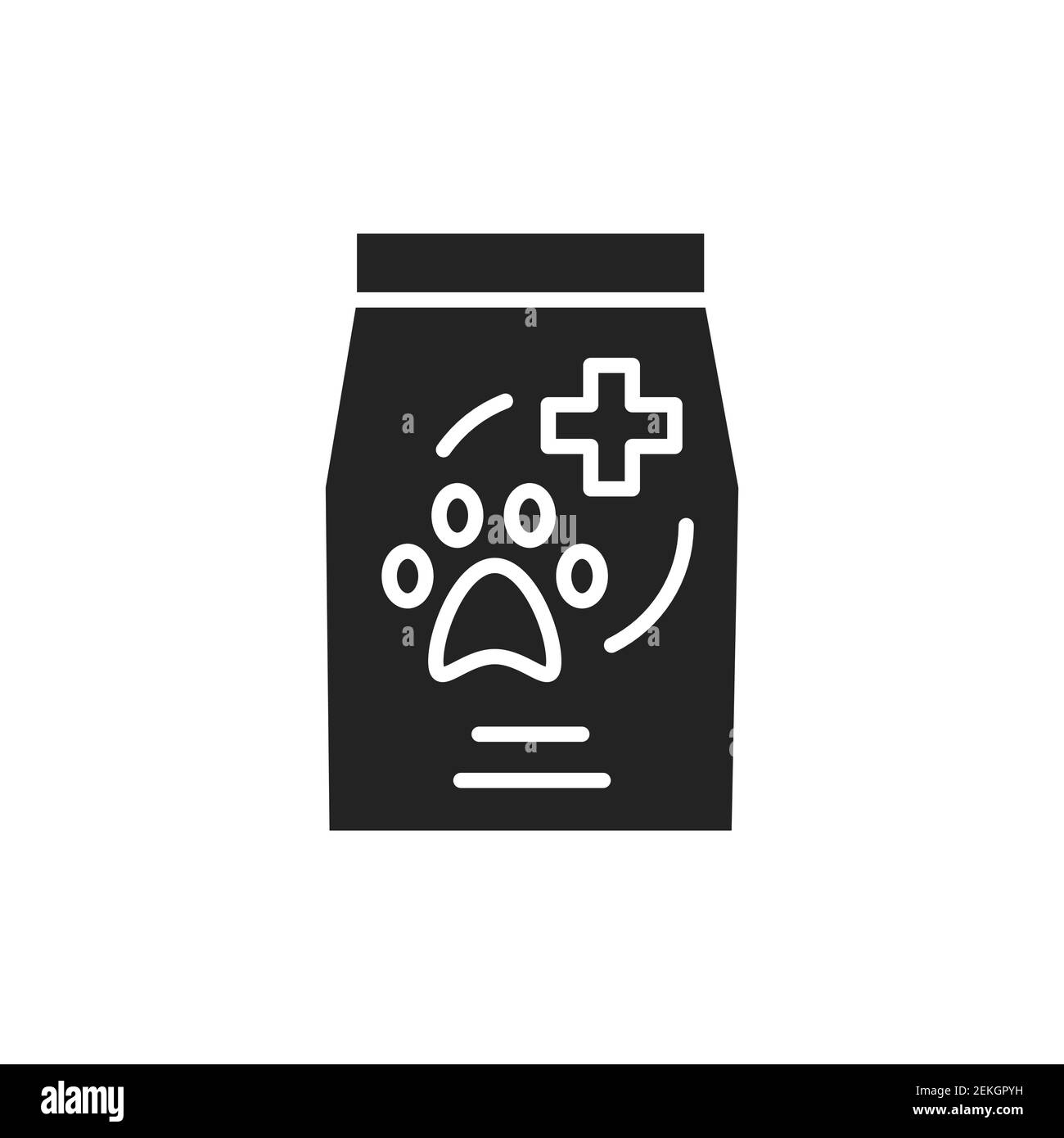 Nourriture médicale pour animaux de compagnie symbole de glyphe noir. Elément vectoriel isolé. Pictogramme de contour pour la page Web, l'application mobile, la promotion. Illustration vectorielle Illustration de Vecteur
