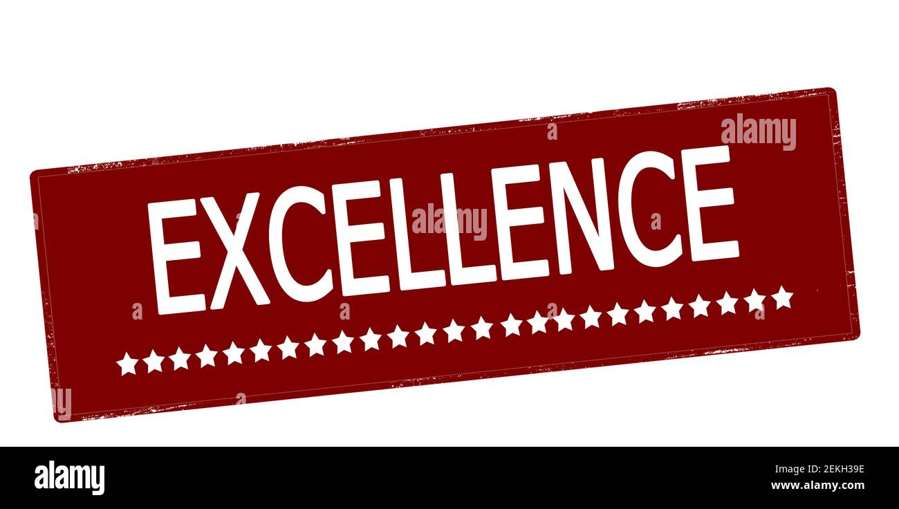 Tampon en caoutchouc avec mot excellence à l'intérieur, illustration vectorielle Banque D'Images