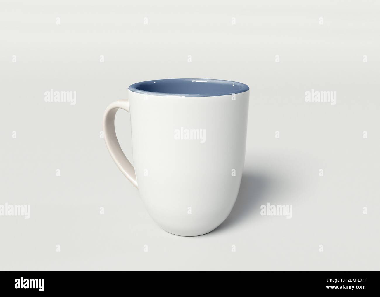 illustration 3d. Maquette de tasse blanche. Banque D'Images