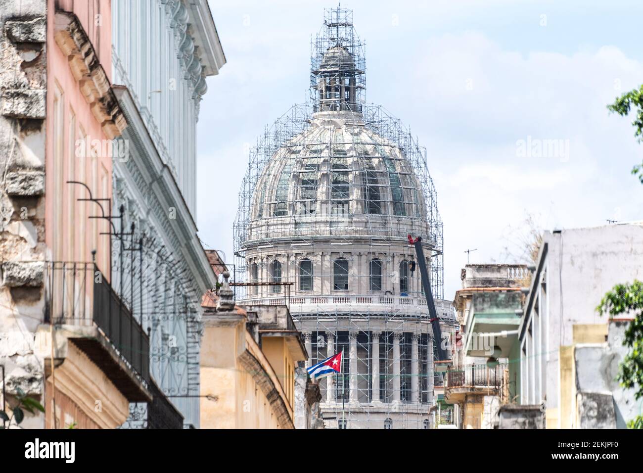 Bâtiment El Capitolio en rénovation ou revitalisation, la Havane, Cuba, 2017 Banque D'Images