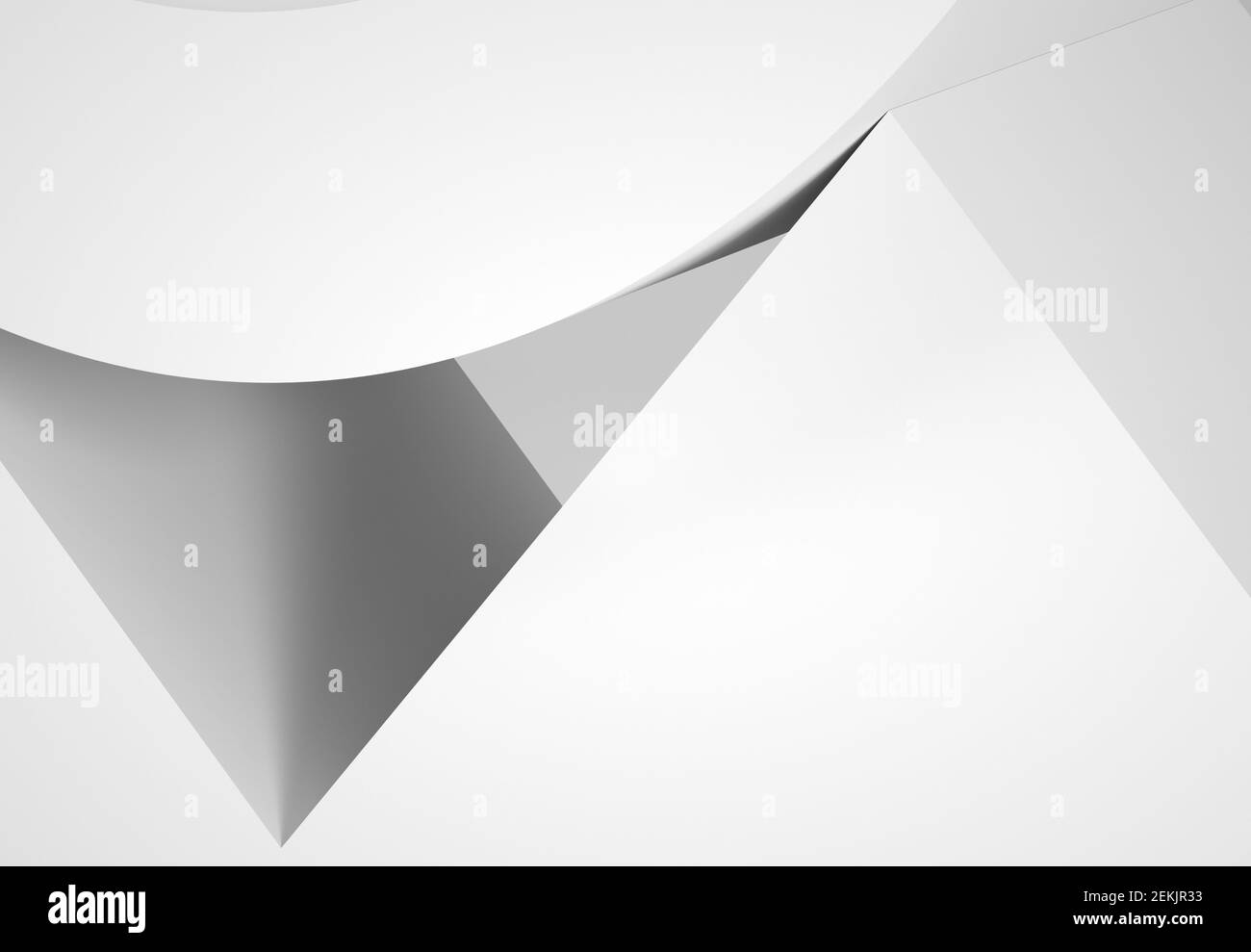 Résumé installation minimale. Formes géométriques blanches avec ombres douces. illustration du rendu 3d Banque D'Images