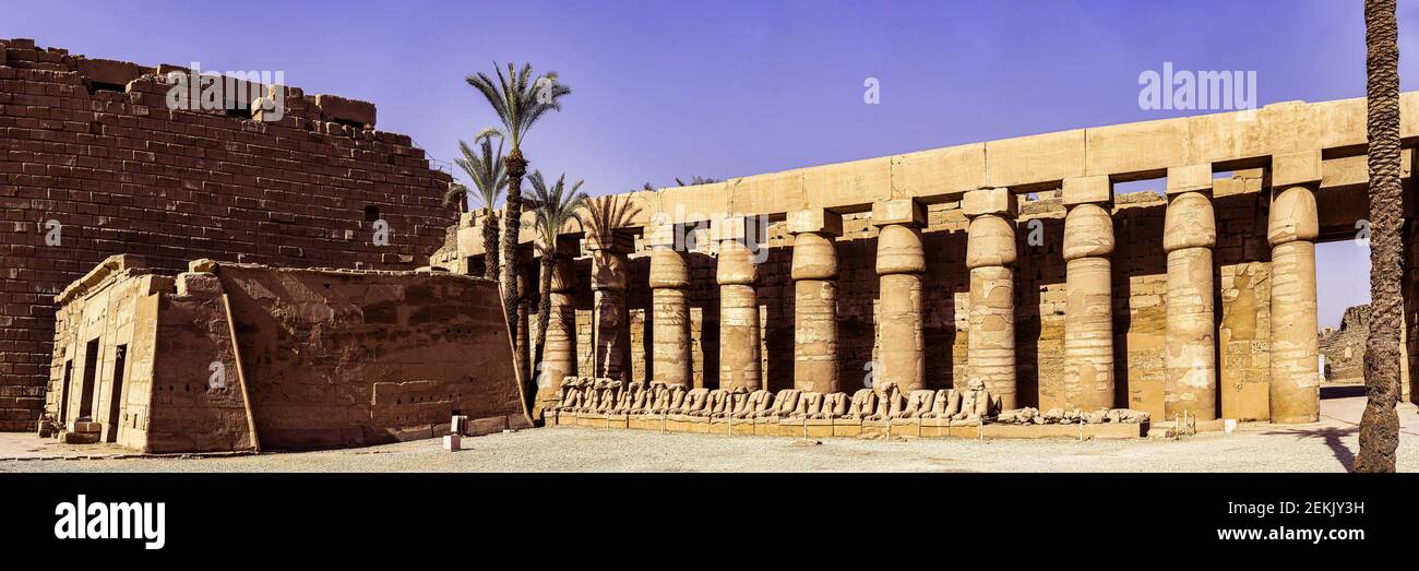 Temple d'Amun à Karnak, Louxor, Égypte Banque D'Images