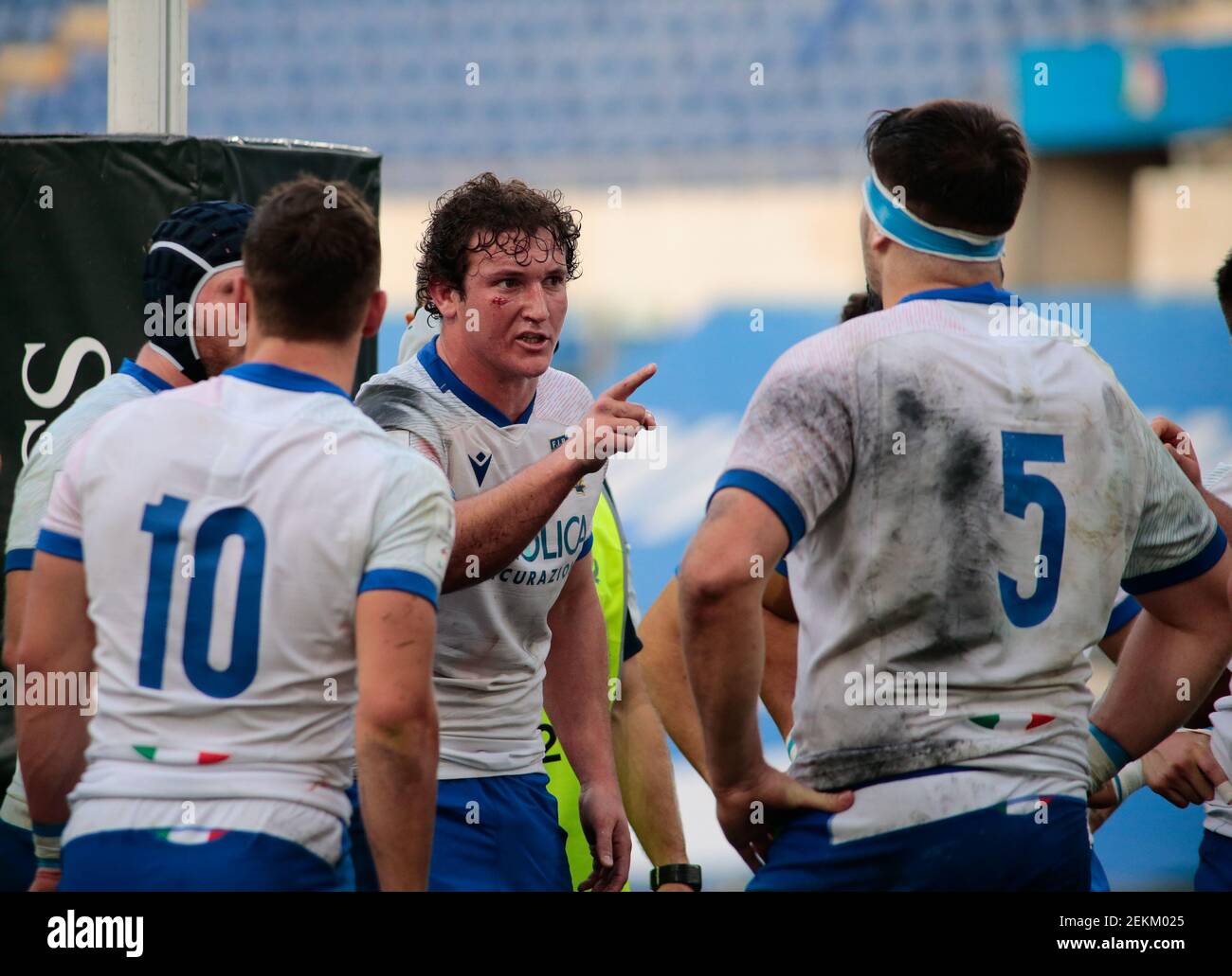 Michele Lamaro (Italie) lors du match de rugby de championnat des six Nations 2021, ItalyV France le 6 janvier 2021 au Stadio Olimpico à Rome, Italie - Phot Banque D'Images