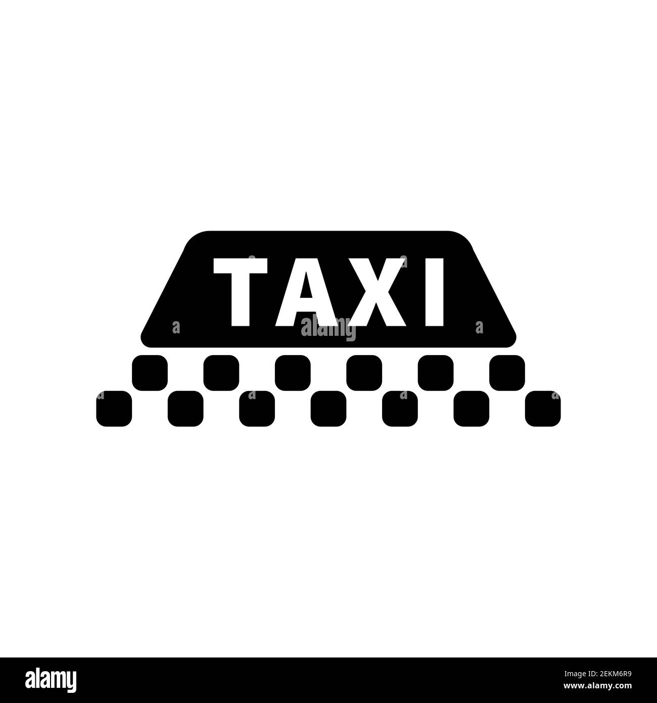 Silhouette du panneau de taxi, icône noire isolée sur blanc Illustration de Vecteur