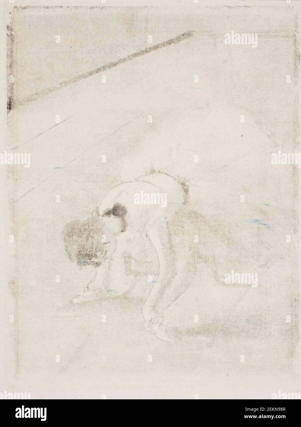 Edgar Degas (1834-1917), danseur assis qui neige ses chaussures, 1878-1880 Banque D'Images