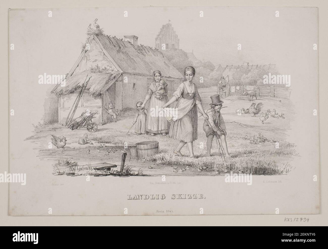 Edvard Lehmann (1815-1892); Joergen V. sonne (1801-1890); , 'Rural skizze', 1845 Banque D'Images