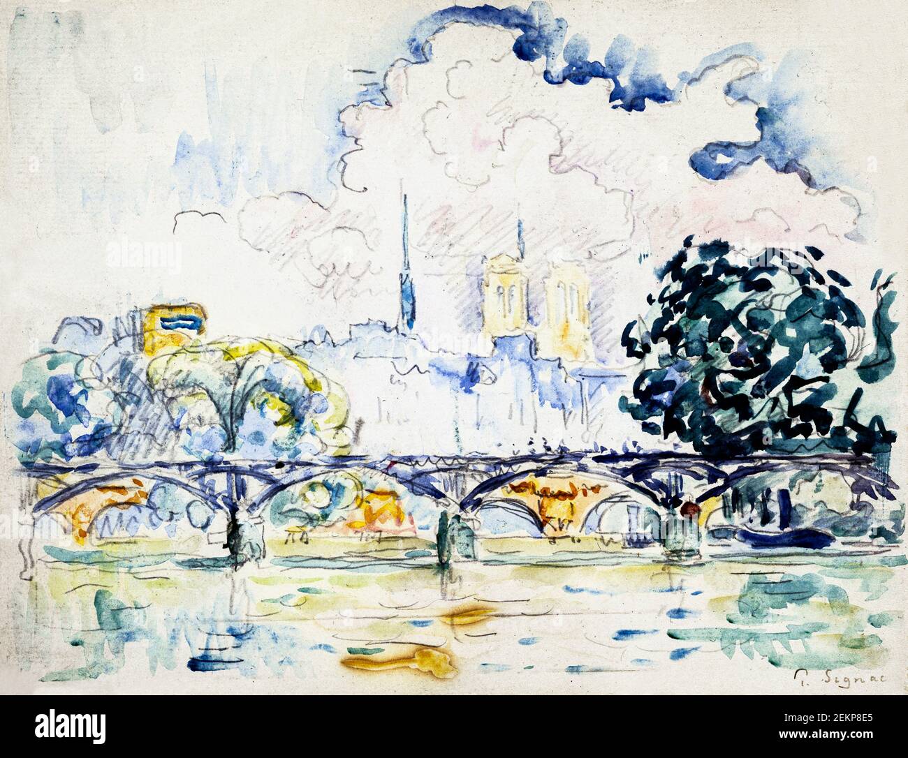 Le Pont des Arts par Paul Signac Banque D'Images