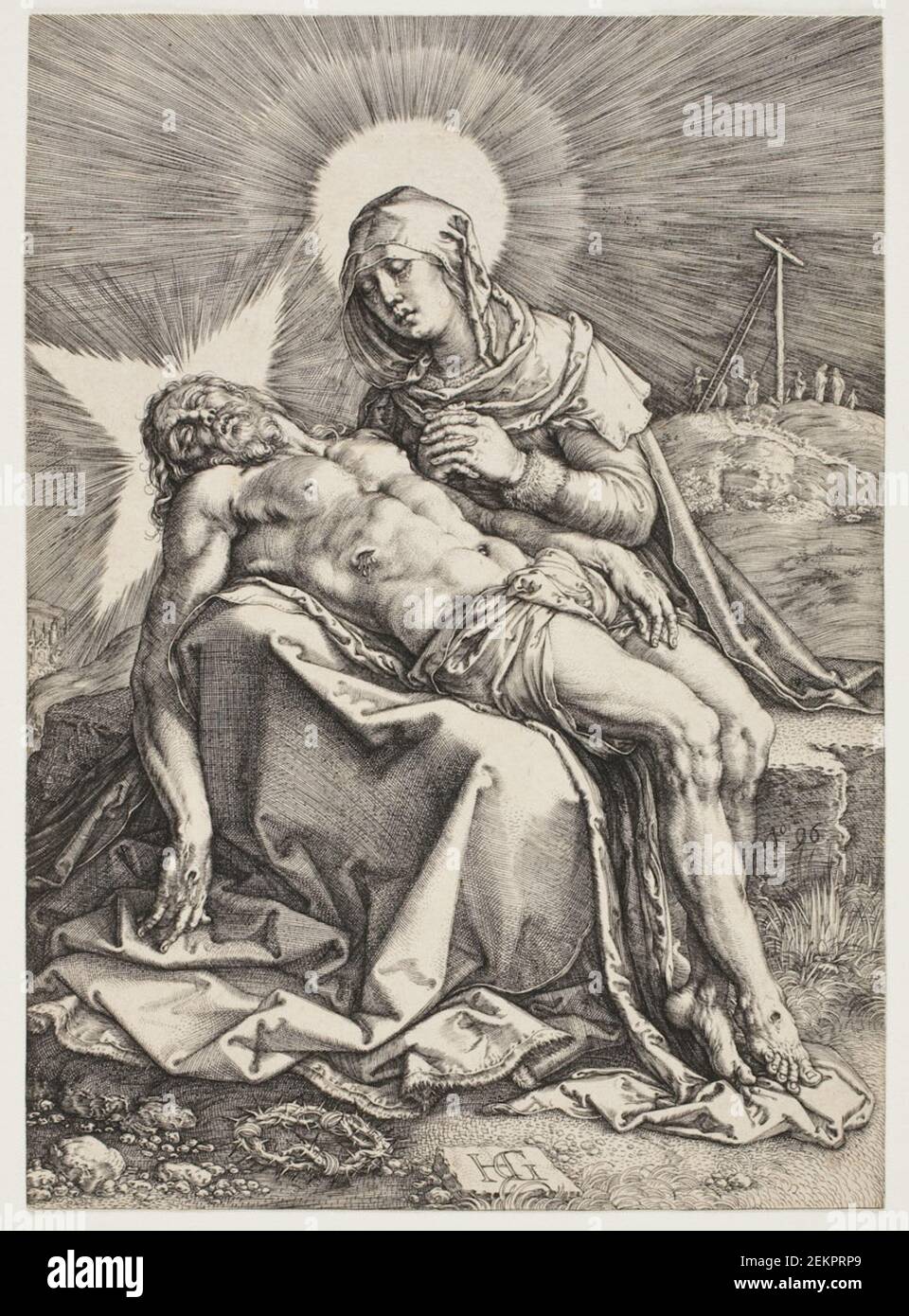 Hendrick Goltzius (1558-1617), Pietà, 1596 Banque D'Images