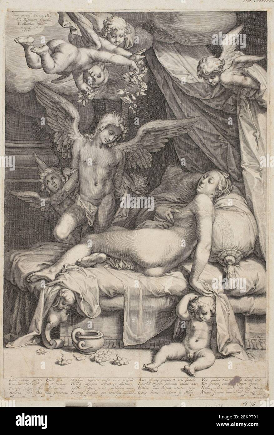 Jacob Matham (1571-1631); Abraham Bloemaert (1566-1651), Amor et psyché, 1607 Banque D'Images