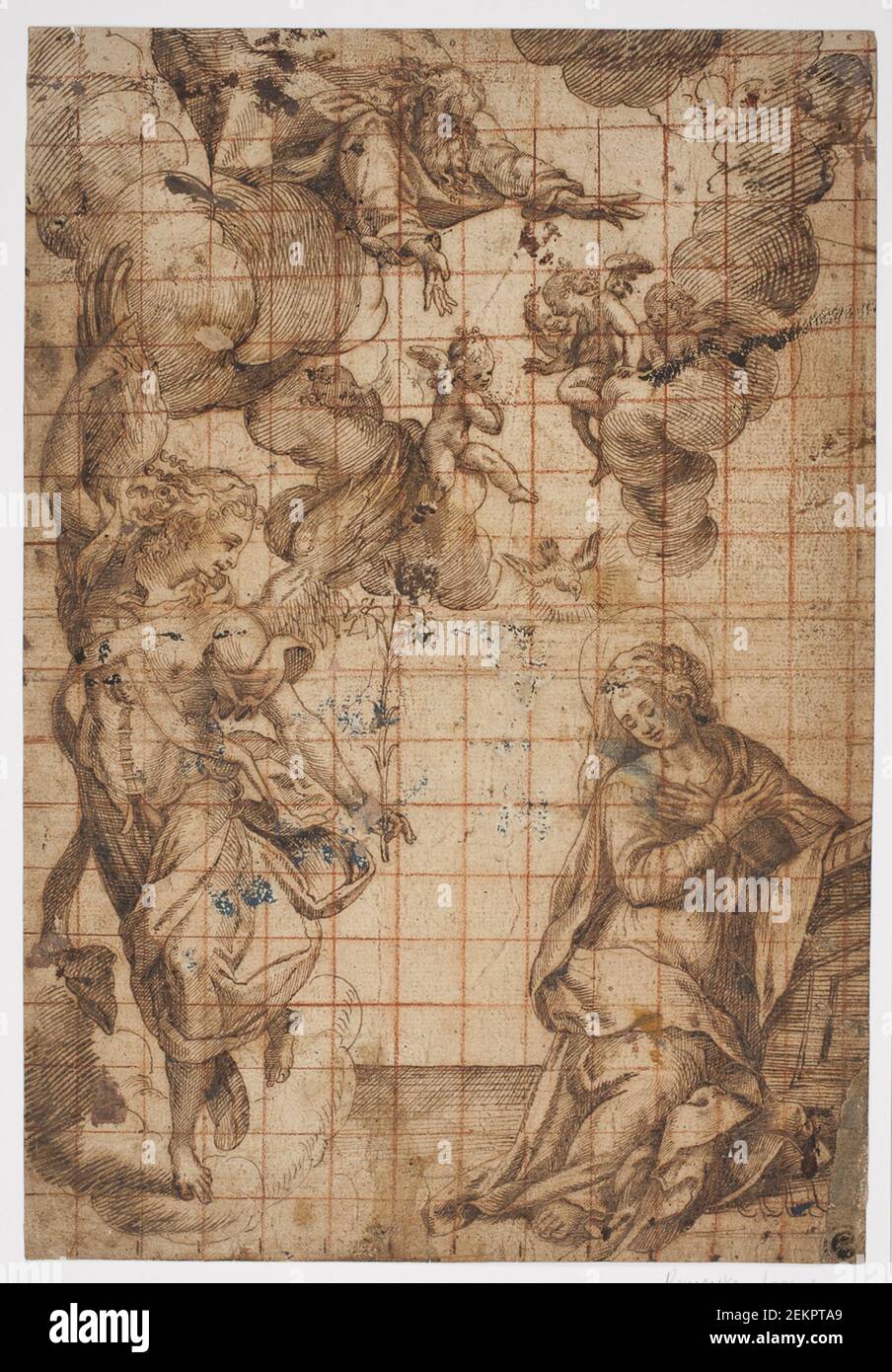 Unknown (1700-1700); Perino del Vaga (1501-1547), la prédication, années 1600 Banque D'Images