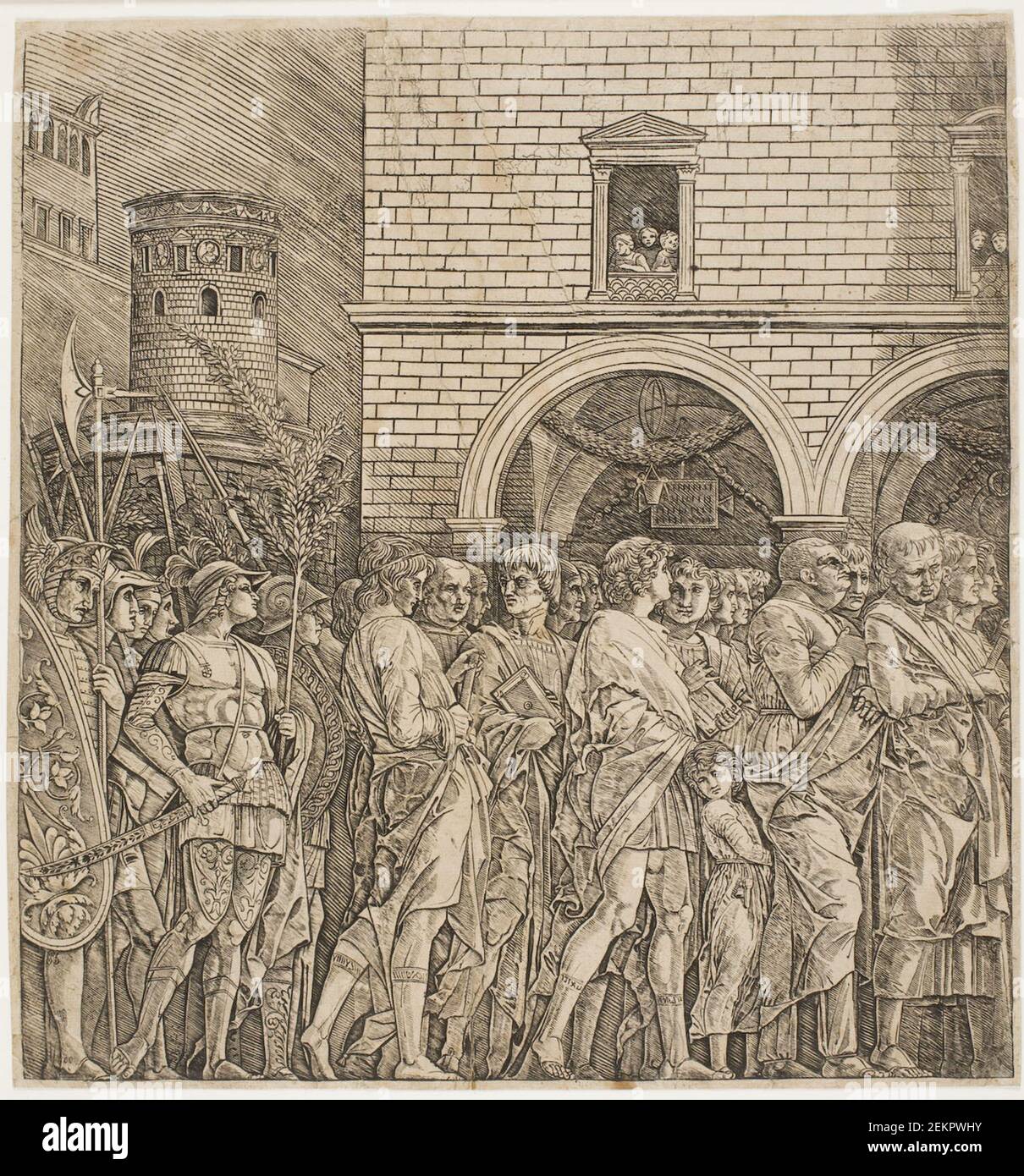 Andrea Mantegna (1432-1506), « le Sénat romain suit un triomphe », 2e moitié du XVe siècle Banque D'Images