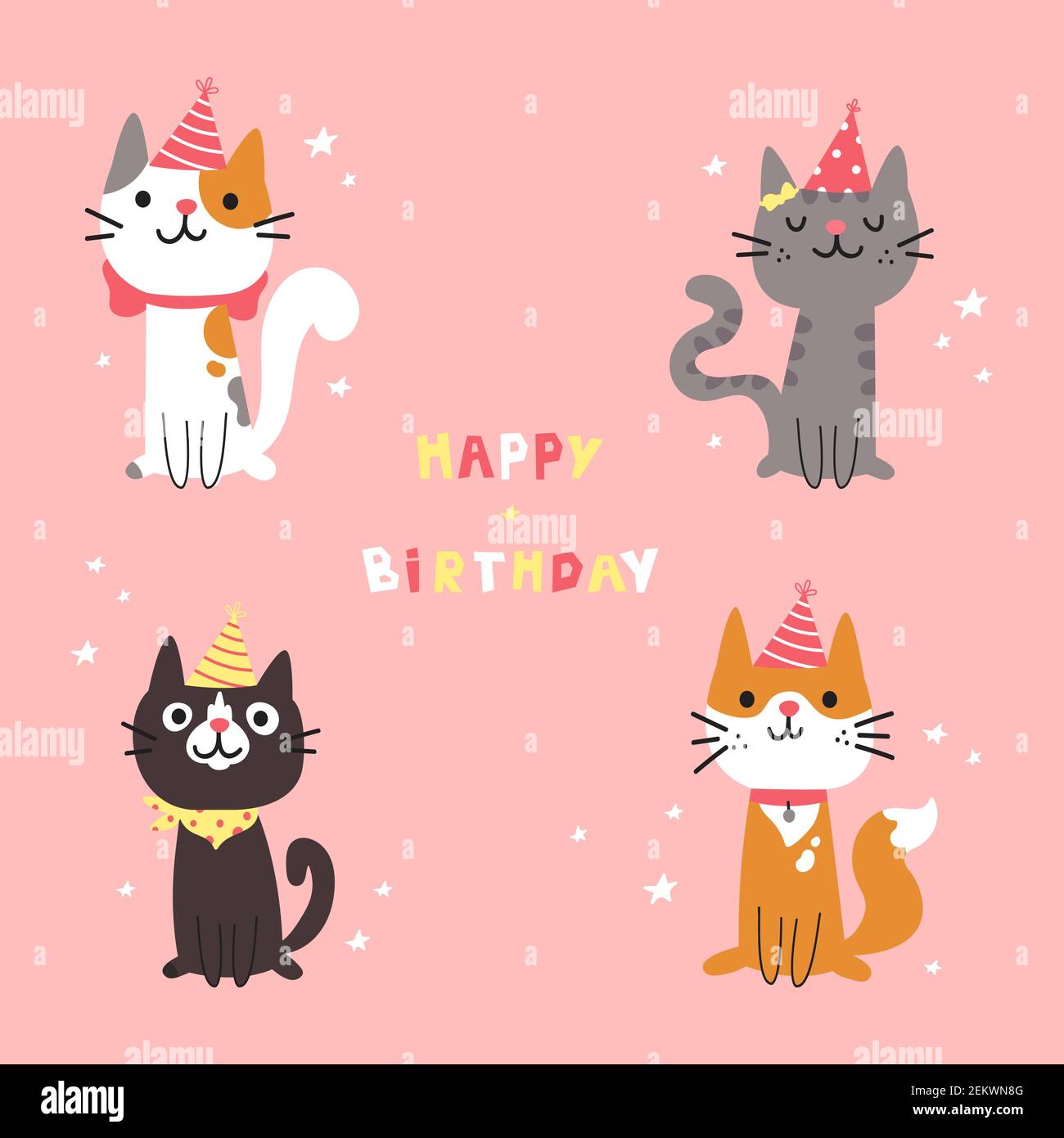 Ensemble De Differents Chats De Dessin Anime Joyeux Anniversaire Image Vectorielle Stock Alamy Ensemble De Differents Chats De Dessin Anime Joyeux Anniversaire Image Vectorielle Stock Alamy