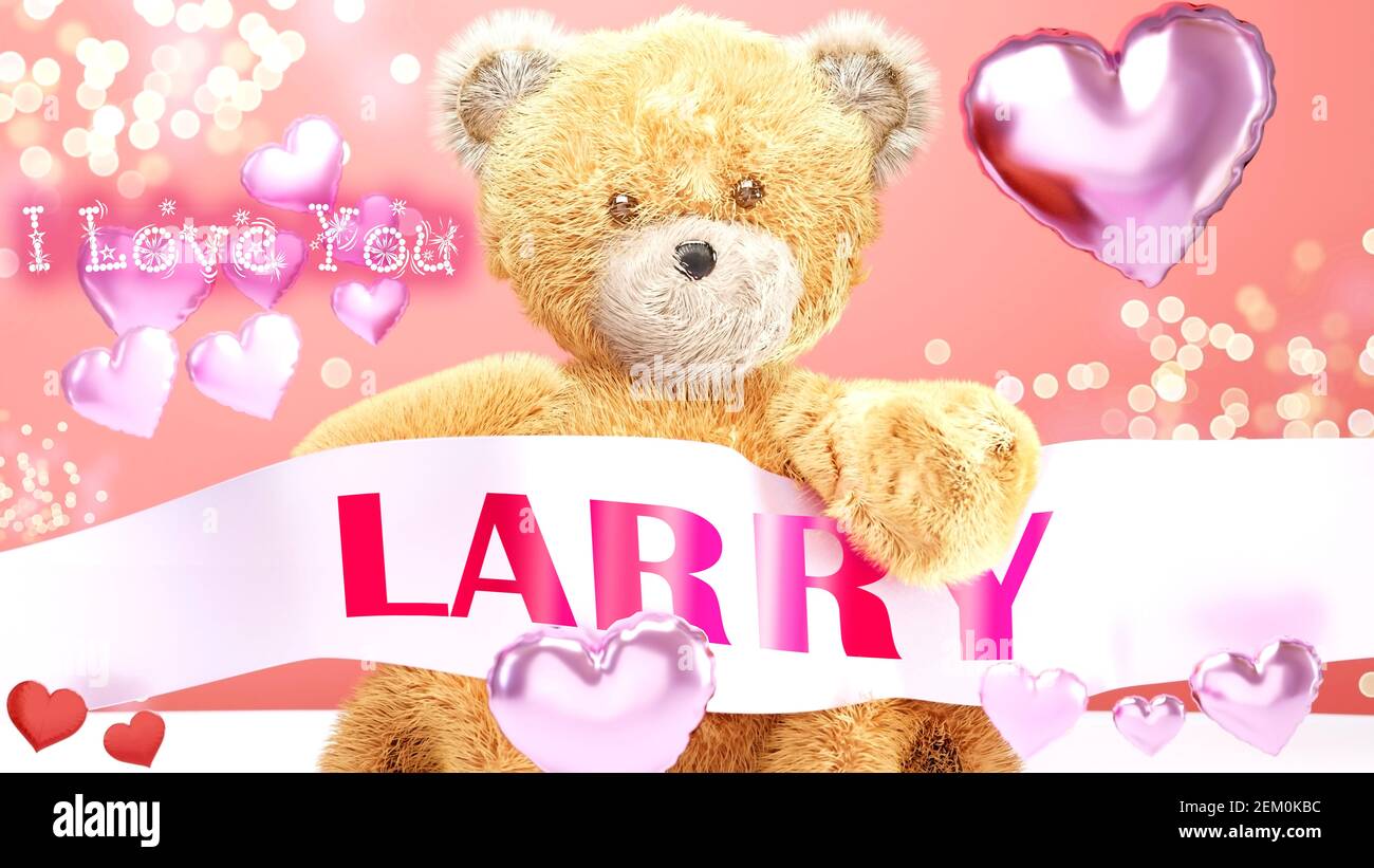Je t'aime Larry - adorable et adorable ours en peluche lors d'un mariage,  Saint-Valentin ou simplement pour dire que je t'aime carte de célébration  rose, joyeux, joyeux style de fête avec Photo