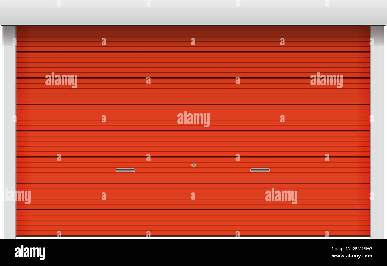 Illustration vectorielle de la porte du volet roulant ( rouge ) Illustration de Vecteur