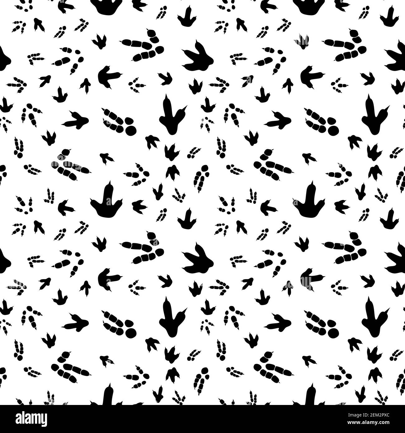 Traces d'empreinte de dinosaures. Motif sans couture minimal. Arrière-plan avec patte, griffe prédateur. Illustration avec empreinte de dinosaure parfaite pour le textile, l'emballage, le papier peint et le design Illustration de Vecteur