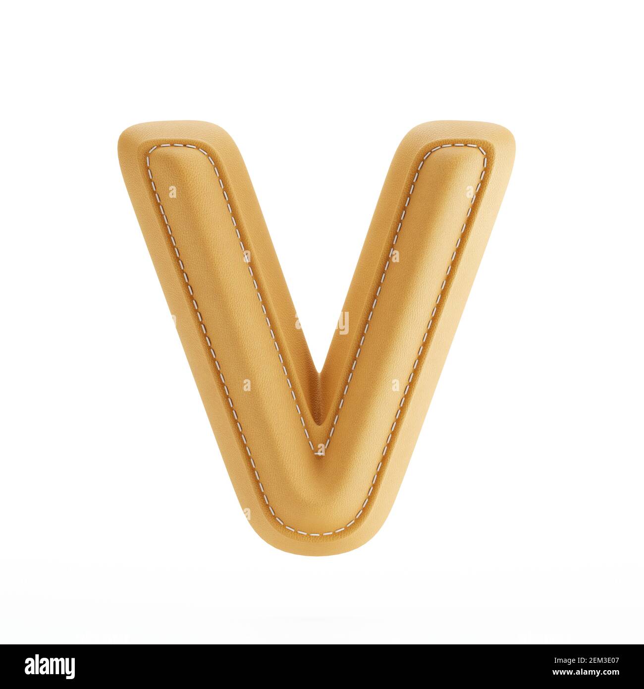 La texture de la peau en cuir jaune alphabet majuscule c. le rendu 3d illustration Banque D'Images