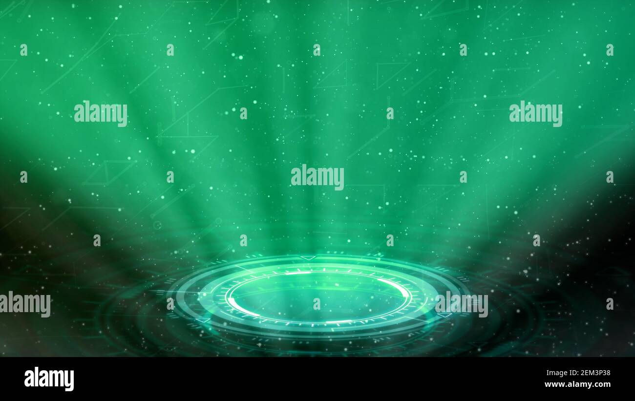 rendu 3D abstrait cg, arrière-plan téléport numérique Neon Banque D'Images
