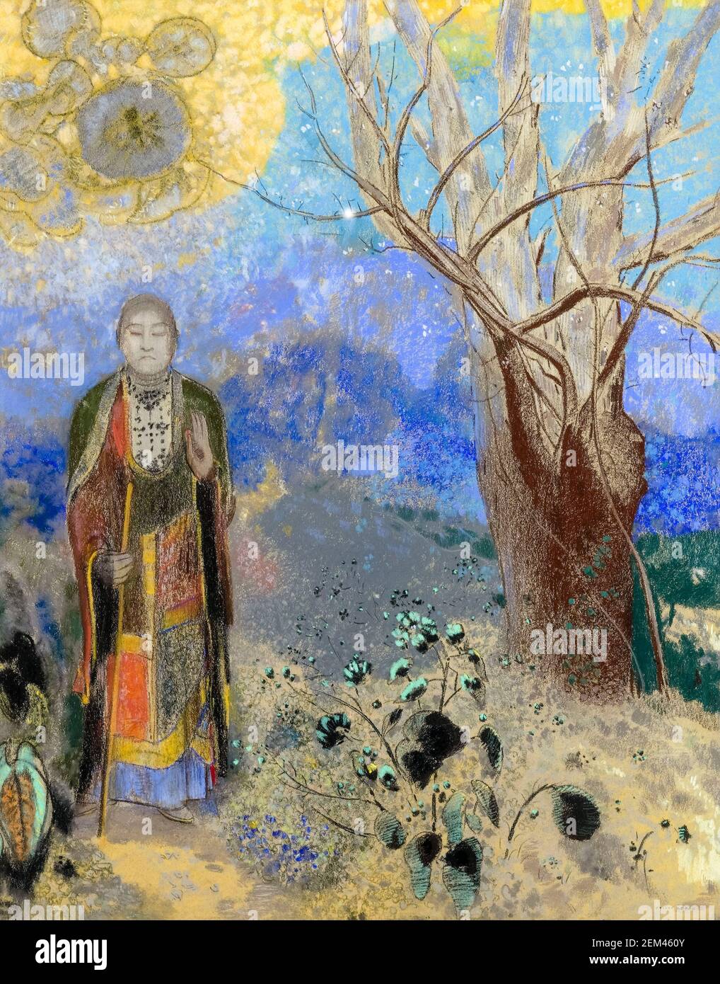 Odilon Redon, Bouddha, dessin, 1906-1907 Banque D'Images