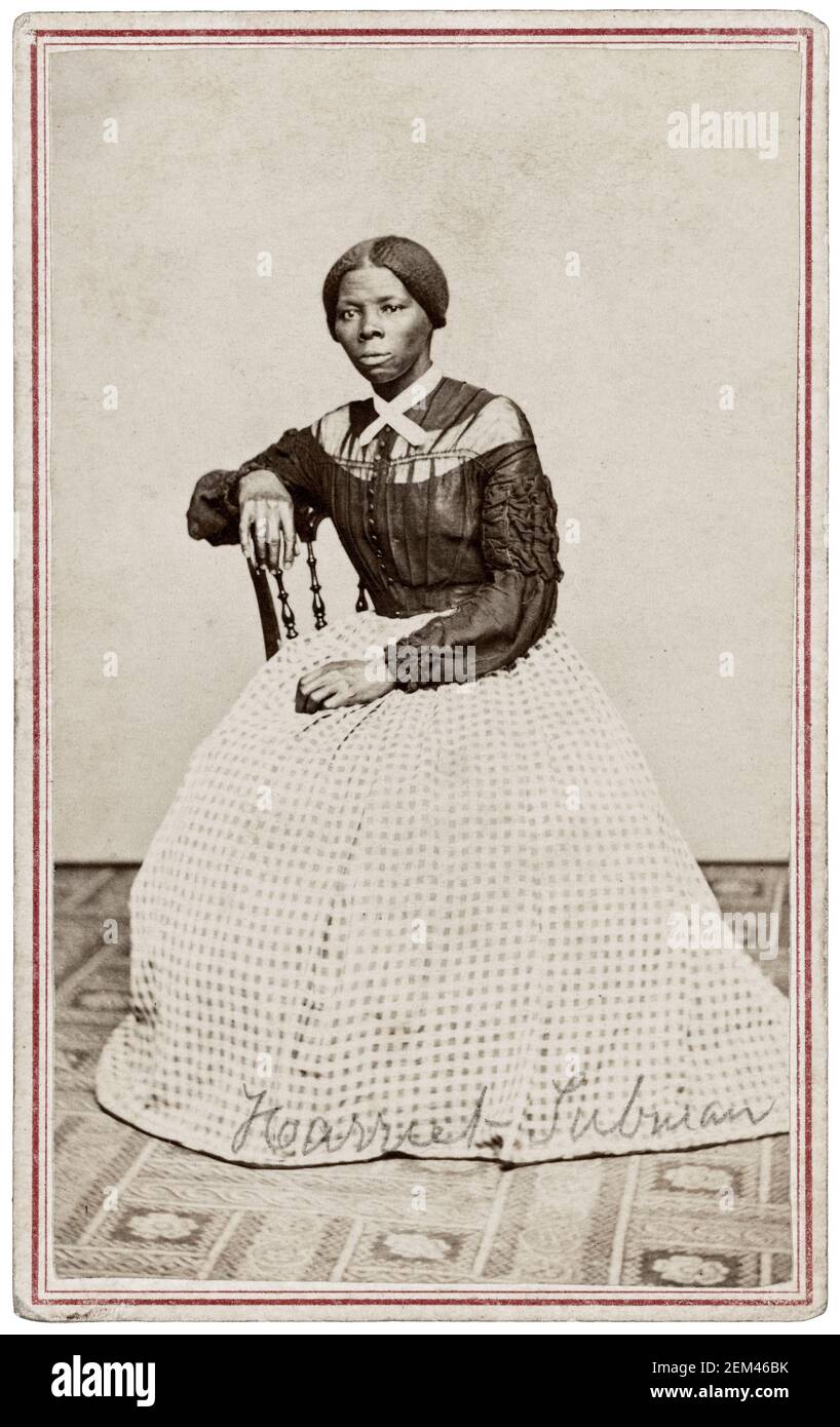 Carte-de-visite portrait de Harriet Tubman (1820-1913), Abolitionniste, mouvement anti-Slavery des États-Unis, photographie de Benjamin F Powelson, 1868-1869 Banque D'Images