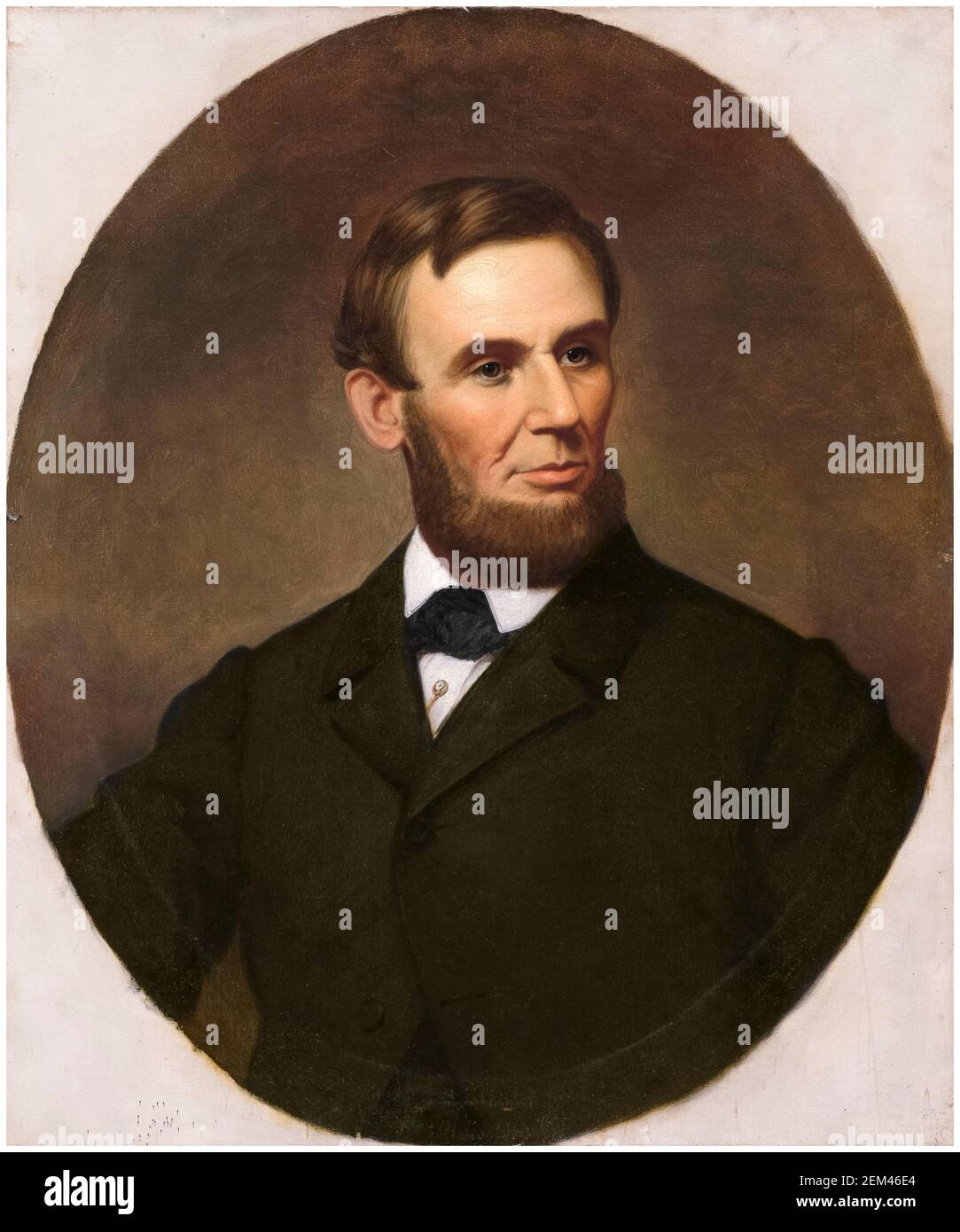 Abraham Lincoln (1809-1865), 16e président des États-Unis, portrait peint par Charles Wesley Jarvis, 1861 Banque D'Images