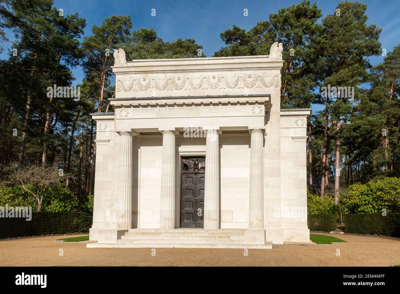 Chapelle du mémorial américain au cimetière militaire de Brookwood, Surrey, Angleterre, le seul cimetière militaire américain de la première Guerre mondiale au Royaume-Uni Banque D'Images