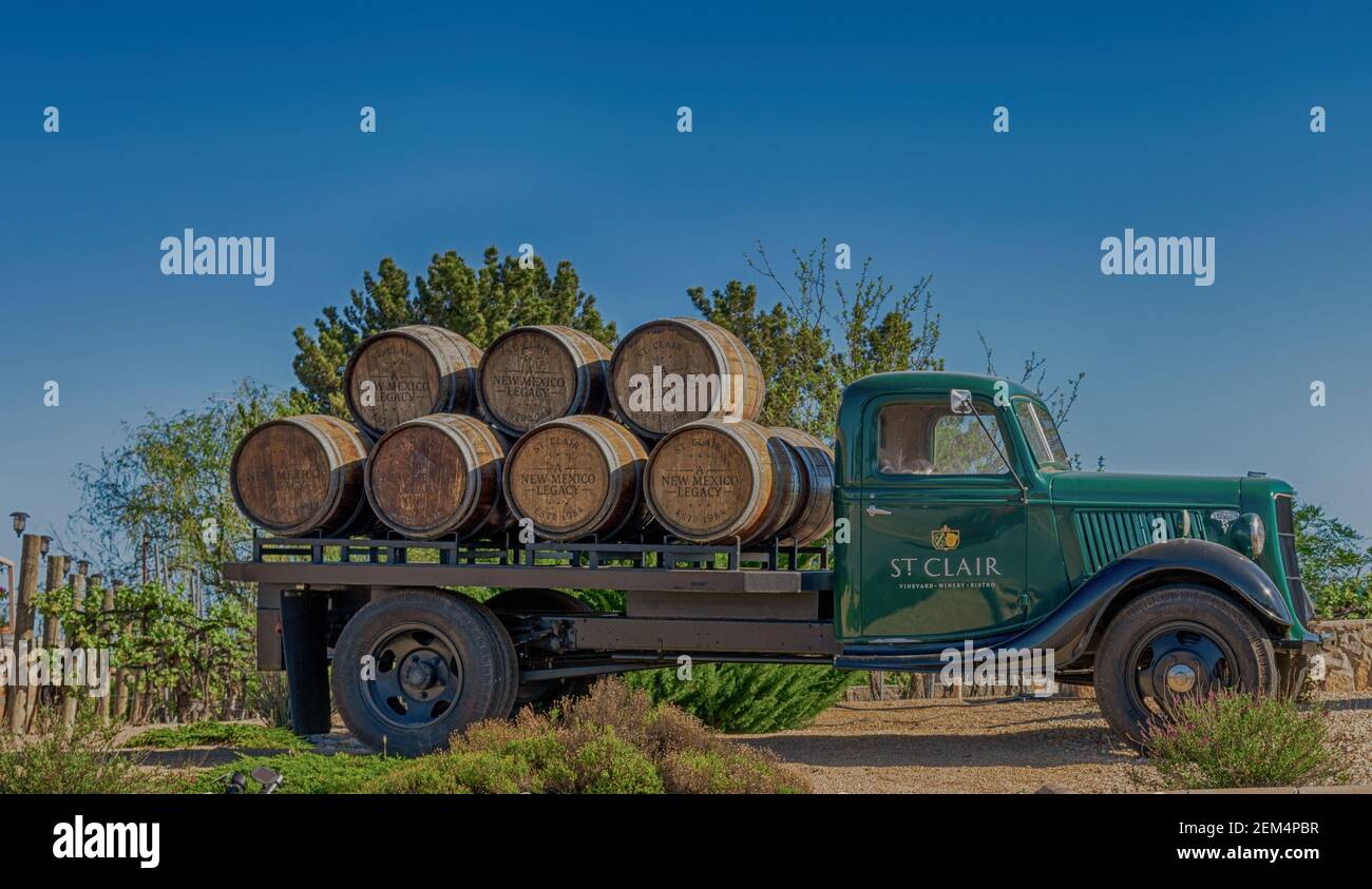 Vignoble Saint-clair, DH Lescombes Vignoble et Vin Bistrot, ancien Mesilla près de Las Cruces, New Mexico, USA. Banque D'Images