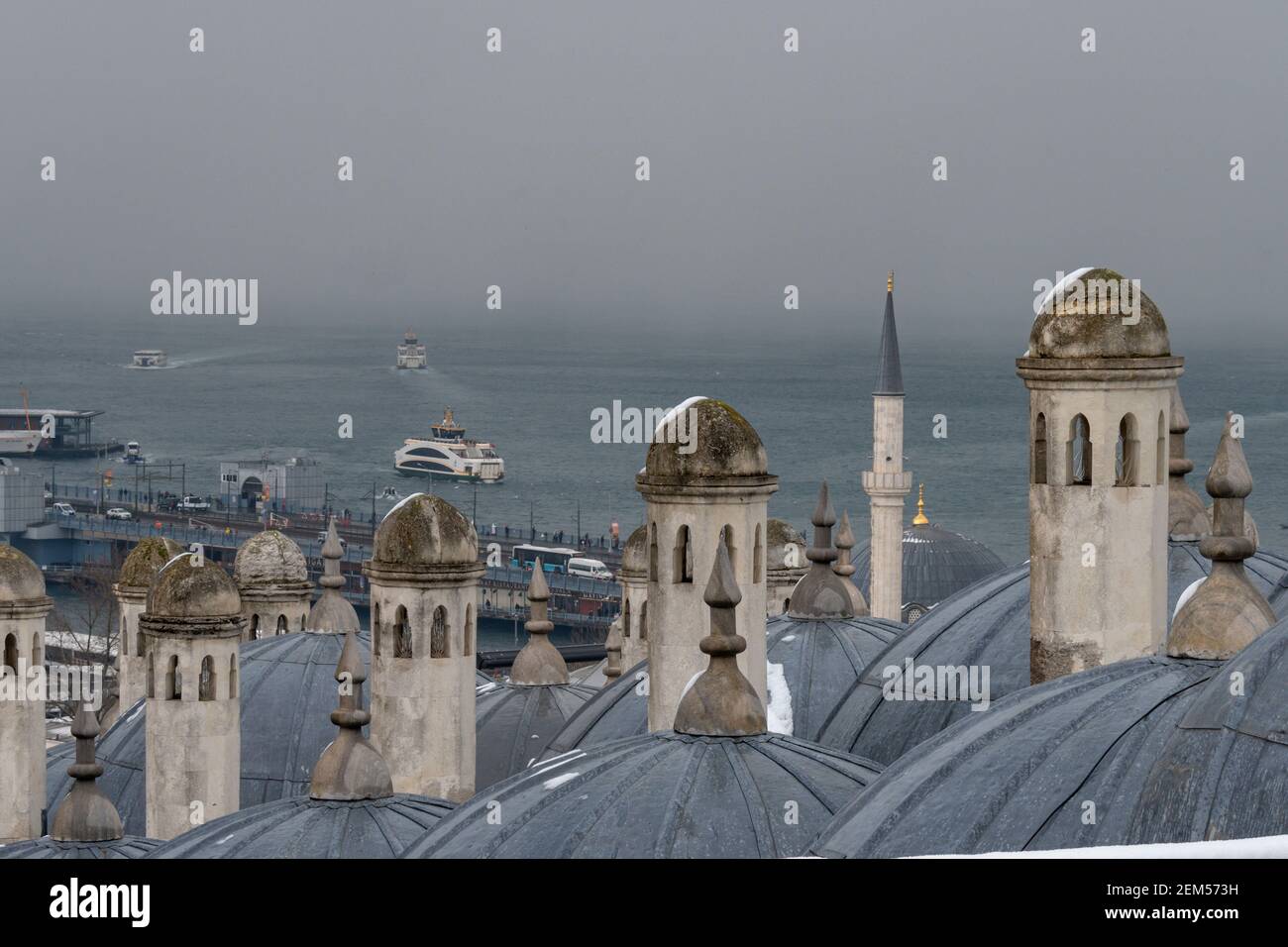 Vue sur Istanbul depuis le complexe de la mosquée Suleymaniye, Istanbul, Turquie Banque D'Images