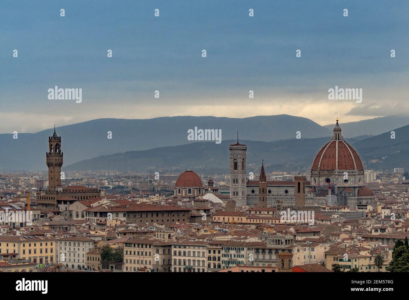 Belle vue panoramique sur la ville de Florence Banque D'Images