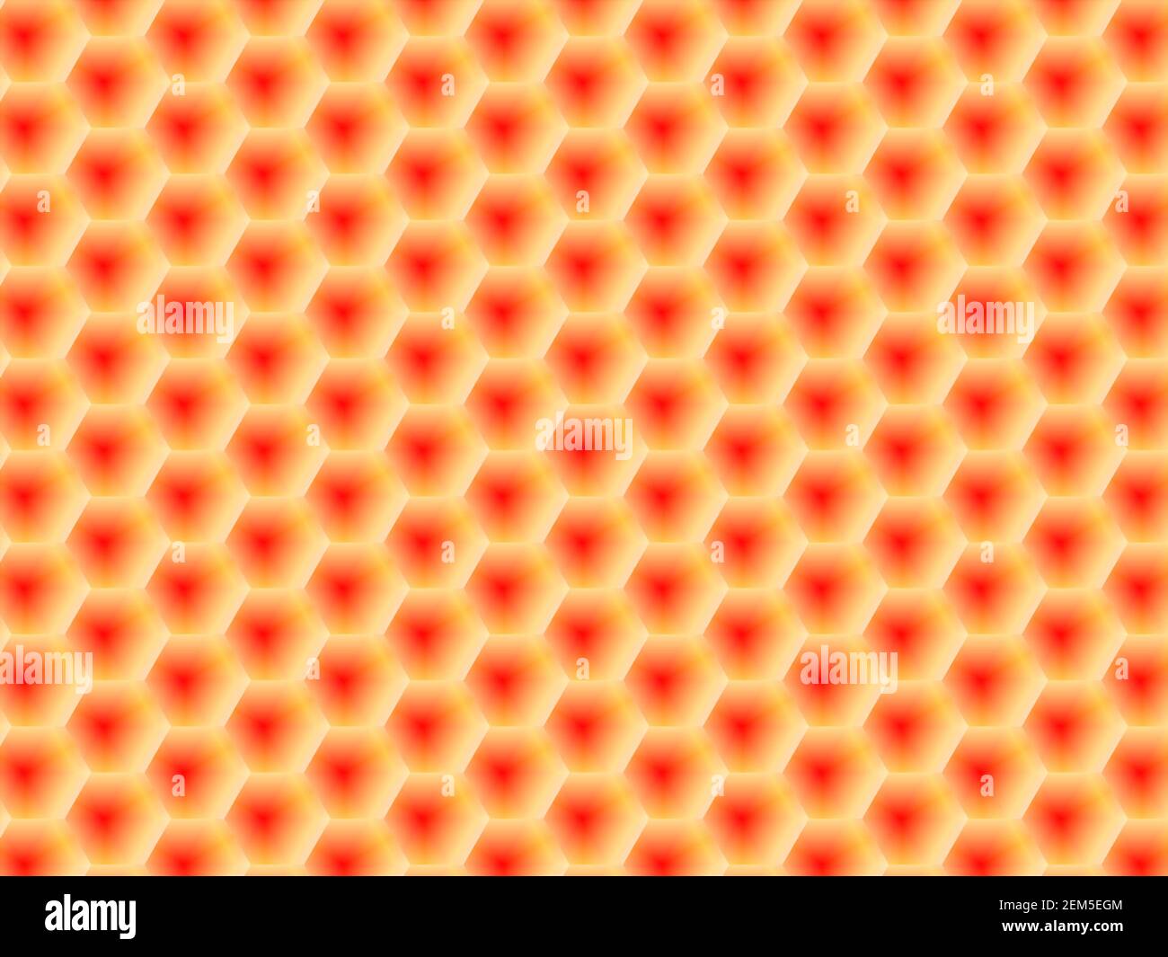 Arrière-plan abstrait, dégradé rouge jaune flou hexagones décoratif géométrique moderne motif Banque D'Images