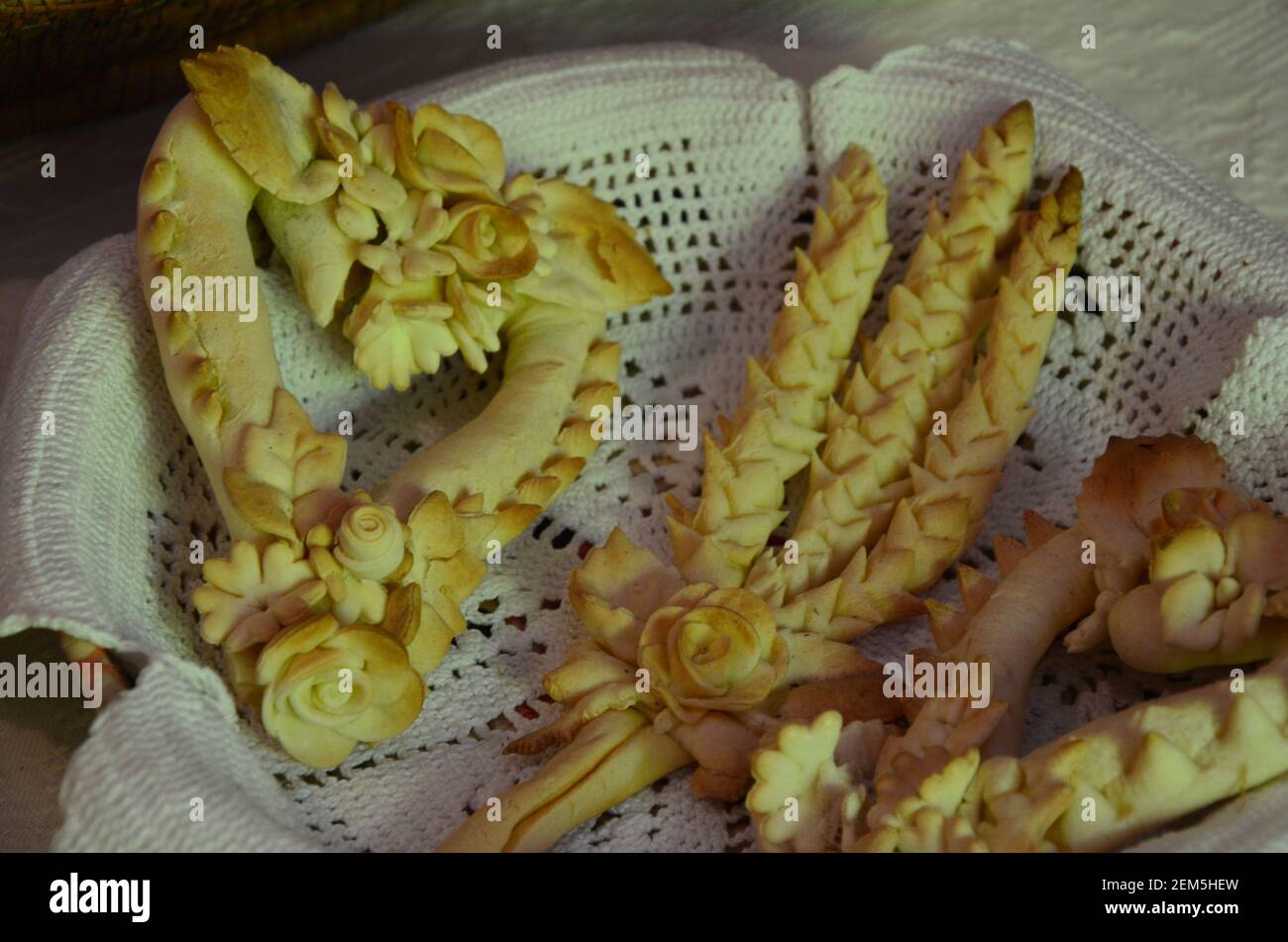 Le Coccoeddas, un typique pain sarde, Sardaigne Banque D'Images