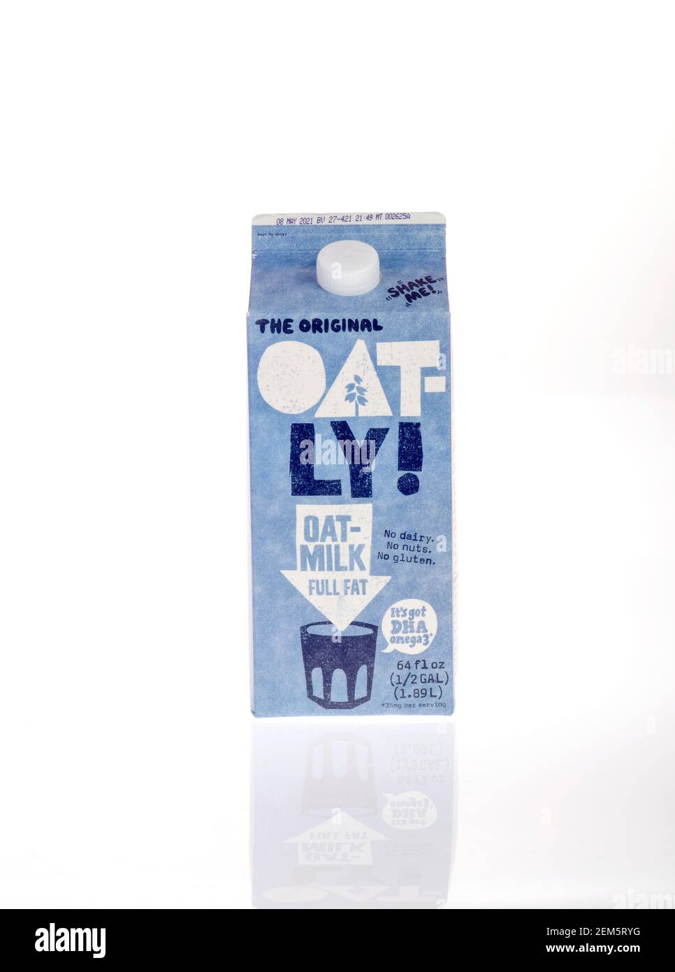 Oatly faire l'avoine d'un demi-gallon de lait Banque D'Images